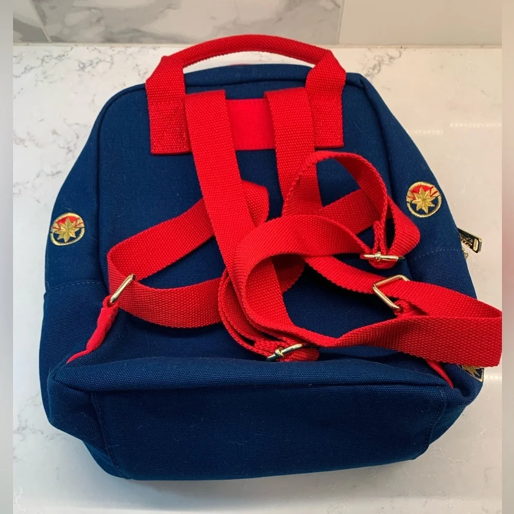 NWOT Loungefly x Marvel Navy Backpack with Red Handles​
